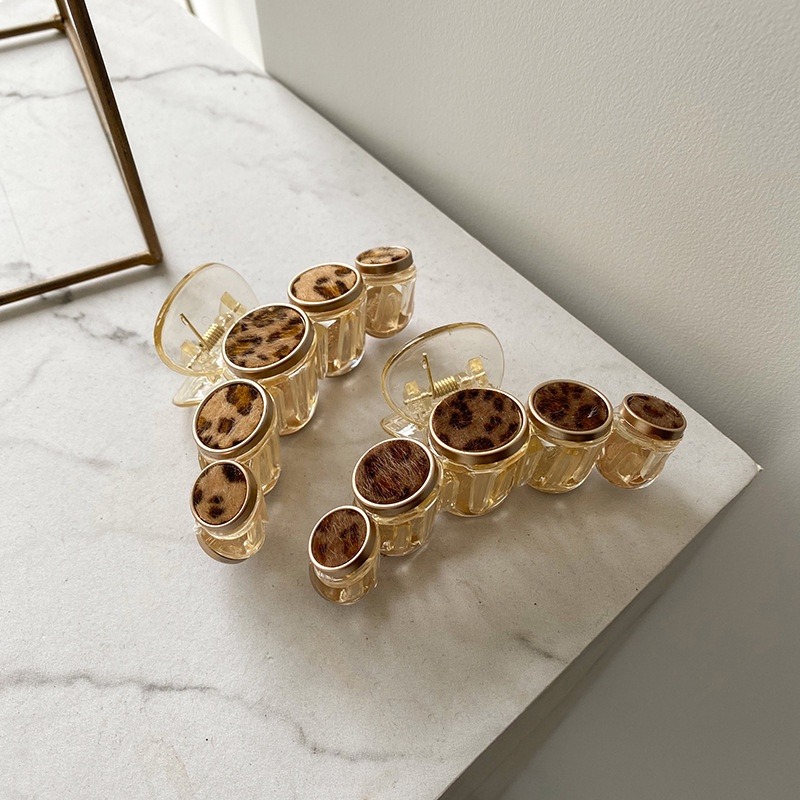 抓夾/髮夾/鯊魚夾 豹紋抓夾 經典絨毛豹紋 (大款) ＊花漾美人＊嚴選-細節圖4