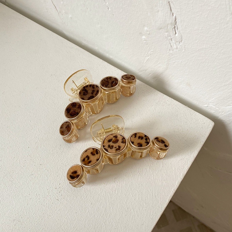 抓夾/髮夾/鯊魚夾 豹紋抓夾 經典絨毛豹紋 (大款) ＊花漾美人＊嚴選-細節圖5