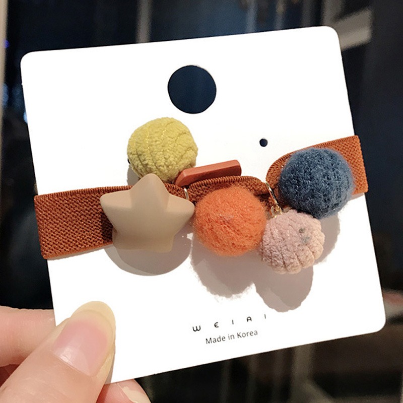 髮束 可愛繽紛球球綴星星 髮束/髮繩/髮圈/綁頭髮 ＊花漾美人＊嚴選-細節圖4