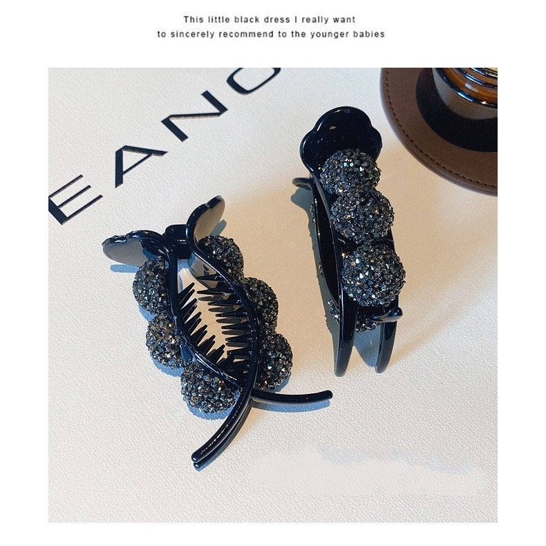 丸子頭 包包頭 髮夾 抓夾 低調奢華閃鑽 香蕉夾 髮尾夾 扭夾 ＊花漾美人＊嚴選-細節圖2