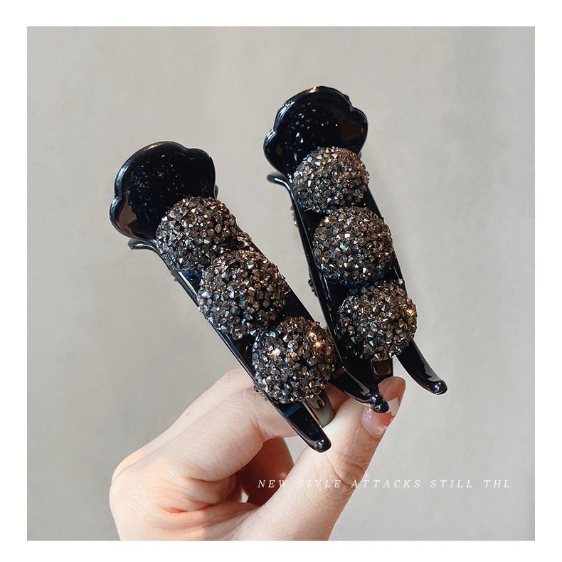 丸子頭 包包頭 髮夾 抓夾 低調奢華閃鑽 香蕉夾 髮尾夾 扭夾 ＊花漾美人＊嚴選-細節圖4