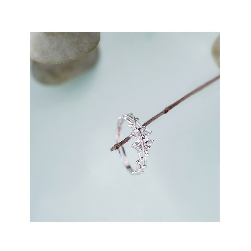 幸運草戒指 食指戒 幸運草藤蔓 開口可調戒指＊花漾美人＊嚴選-細節圖8