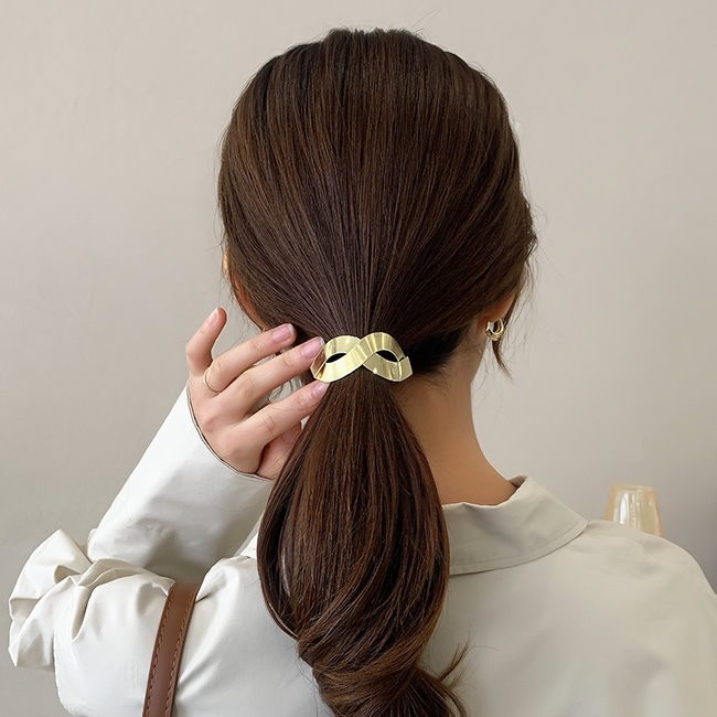 髮束 髮圈 綁頭髮 熱賣新款 日本INS風 金屬質感 細絲紋工法 花漾美人＊嚴選-細節圖4