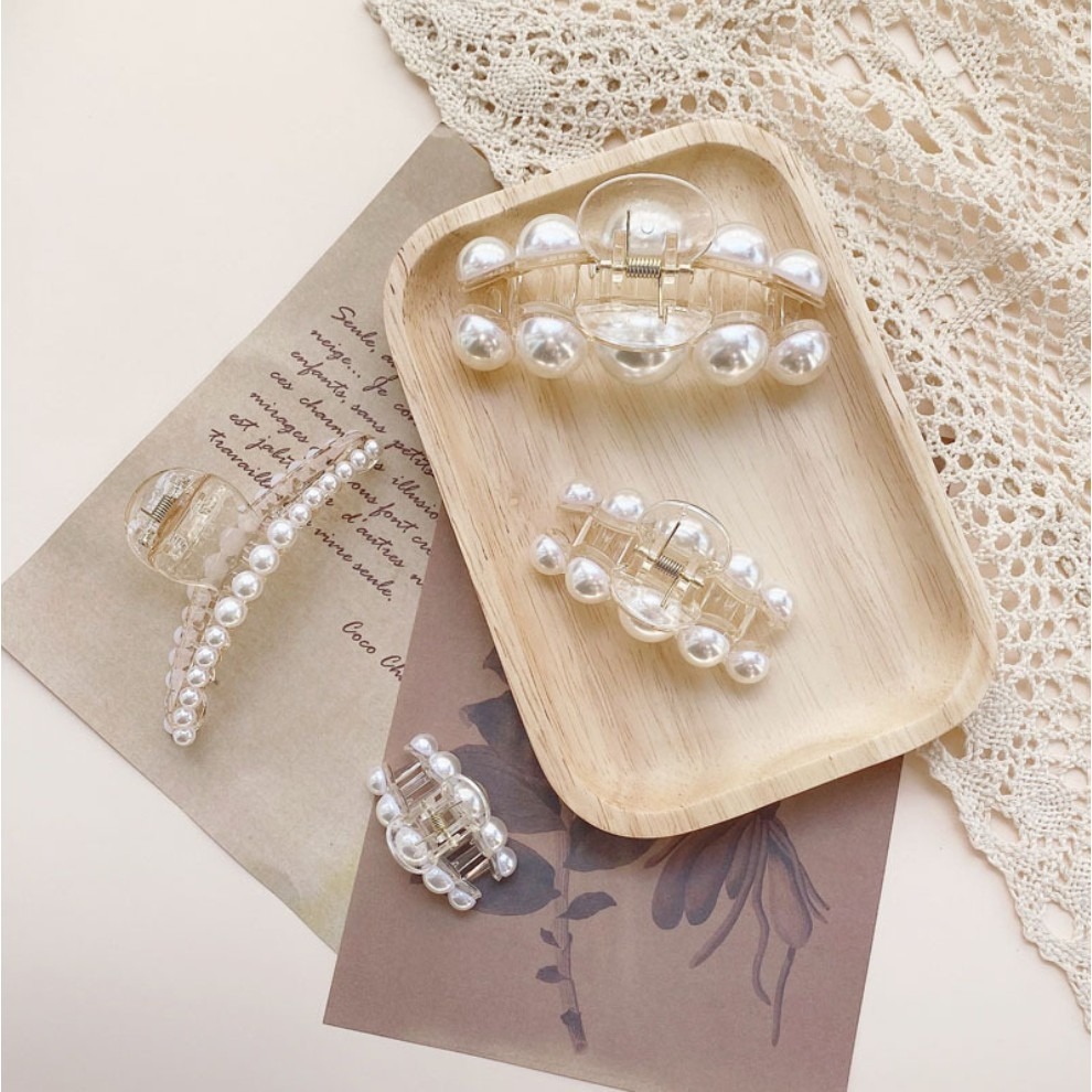 抓夾  氣質珍珠 珍珠抓夾 髮夾/抓夾/鯊魚夾 ＊花漾美人＊嚴選-細節圖3