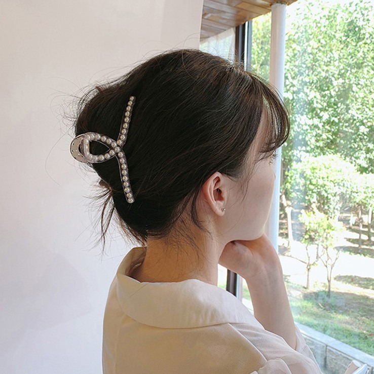 抓夾  氣質珍珠 珍珠抓夾 髮夾/抓夾/鯊魚夾 ＊花漾美人＊嚴選-細節圖7