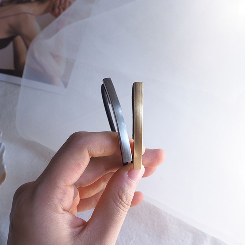 髮束 髮繩 髮圈 綁頭髮 簡約細絲紋一字金屬風   ＊花漾美人＊嚴選-細節圖2