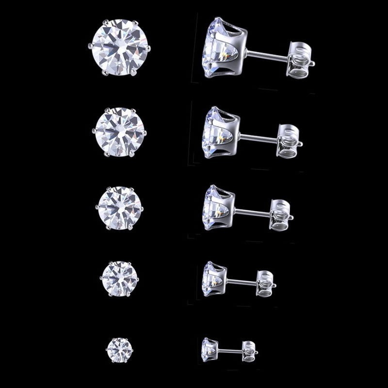 耳環 鈦鋼耳環 防過敏 經典六爪鑽 永不退流行 簡約百搭 光彩動人 不褪色 ＊花漾美人＊嚴選-細節圖3