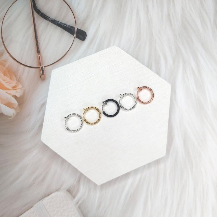 🇹🇼台灣現貨🇹🇼夾式耳環/耳夾 無需耳洞 圈圈耳夾 圓圈耳環 歐美 大圈 C圈 圈圈 ＊花漾美人＊嚴選-細節圖2