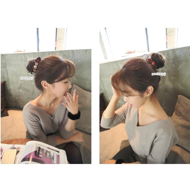 丸子頭 包包頭 髮夾 抓夾 閃亮多切面水晶香蕉夾 髮尾夾 扭夾 馬尾夾 ＊花漾美人＊嚴選-細節圖3