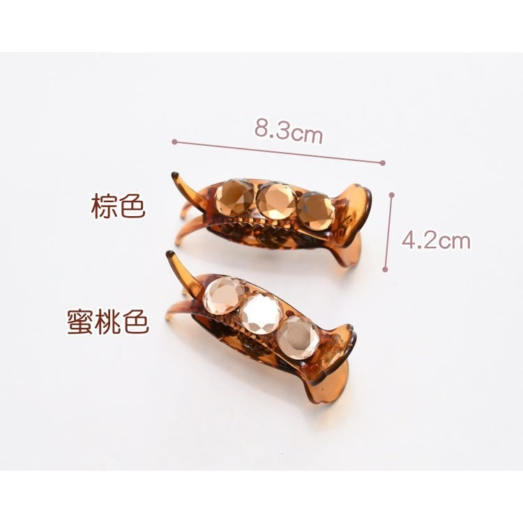 丸子頭 包包頭 髮夾 抓夾 閃亮多切面水晶香蕉夾 髮尾夾 扭夾 馬尾夾 ＊花漾美人＊嚴選-細節圖7