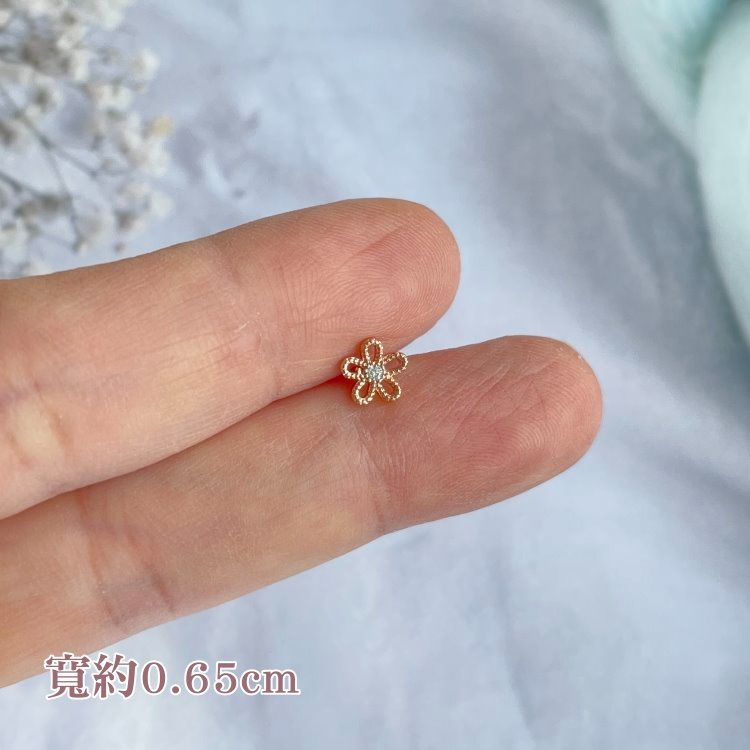 轉珠耳環 鎖珠耳環 螺旋耳針 鎖式耳環 醫療鋼耳環 貓咪 方鑽 魚骨 枝葉 花朵＊花漾美人＊嚴選-規格圖11