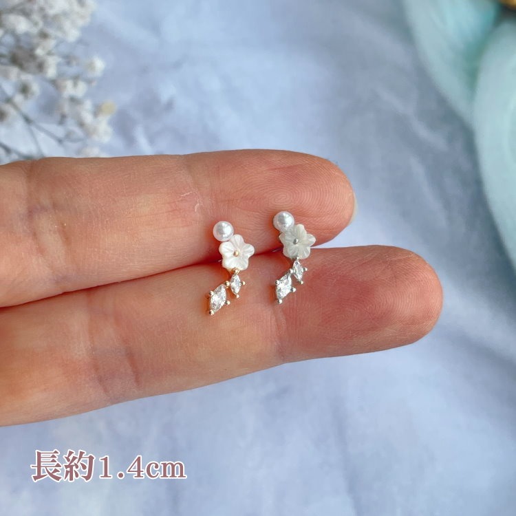 轉珠耳環 鎖珠耳環 螺旋耳針 鎖式耳環 醫療鋼耳環 貓咪 方鑽 魚骨 枝葉 花朵＊花漾美人＊嚴選-規格圖11