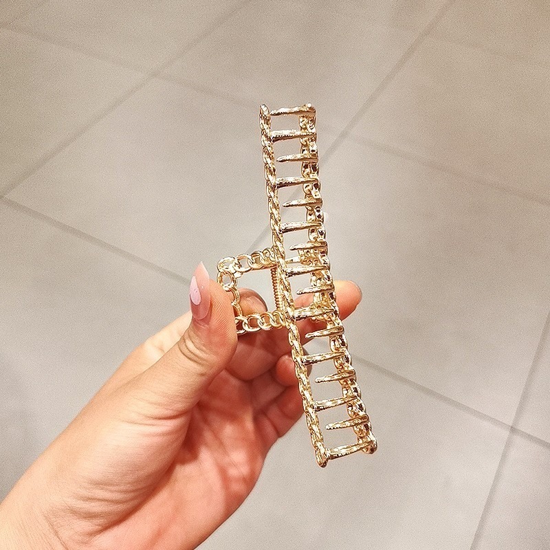 抓夾 公主夾 髮夾 鯊魚夾 簡約金屬鍊條 鯊魚夾 ＊花漾美人＊嚴選-細節圖5