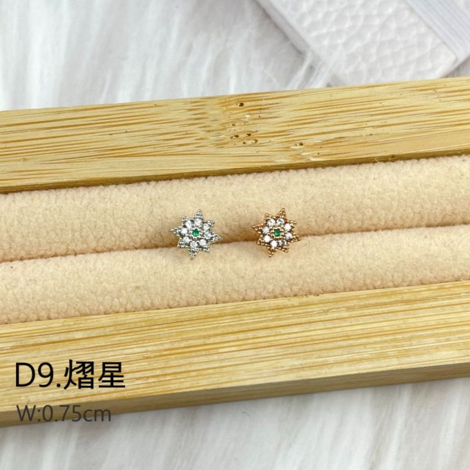 轉珠耳環 鎖珠耳環 螺旋耳針 鎖式耳環 醫療鋼耳環 幸運草 笑臉＊花漾美人＊嚴選-D-規格圖7