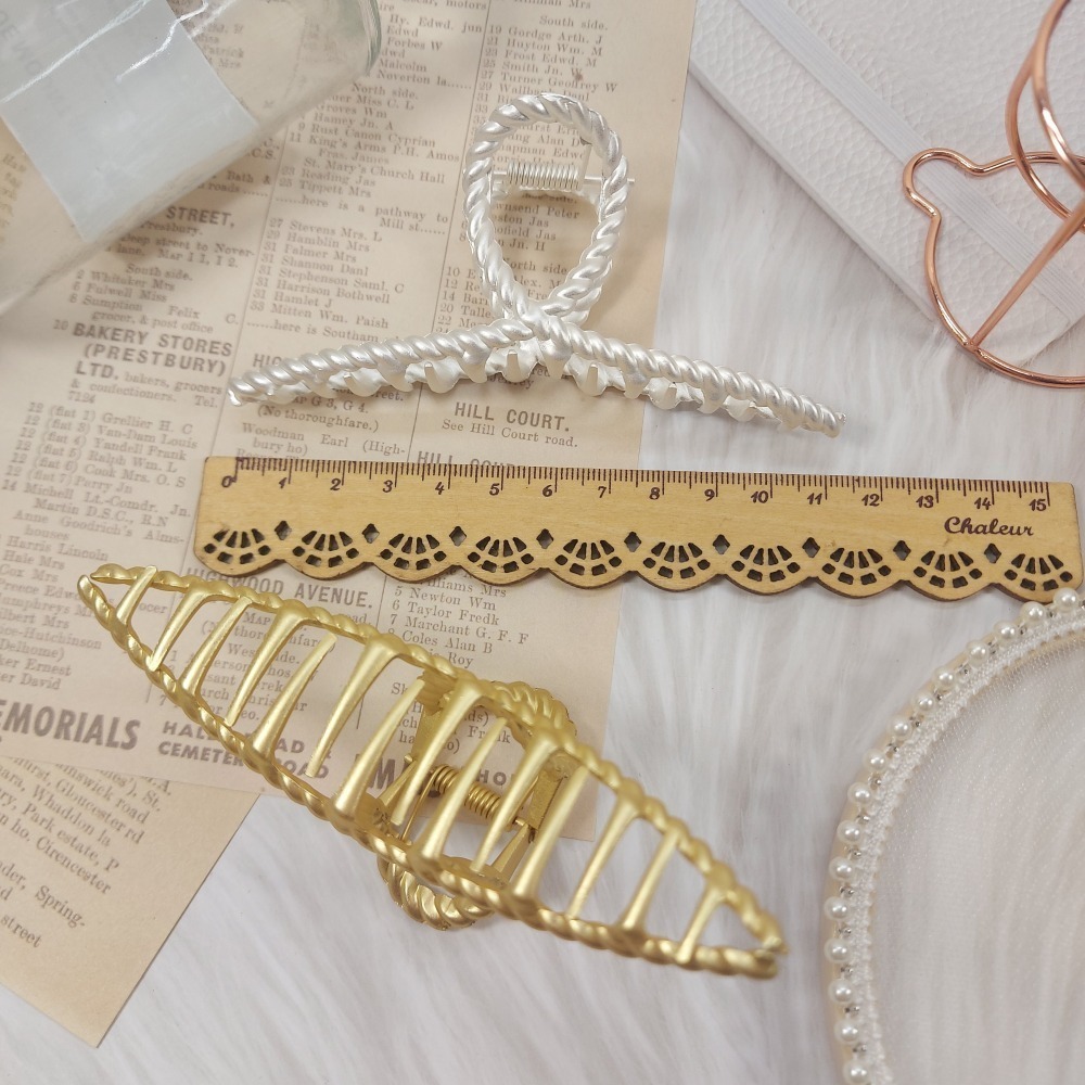 抓夾/公主夾/髮夾/鯊魚夾 簡約金屬風 霧面金屬感 鍊條 麻花 ＊花漾美人＊嚴選-細節圖7