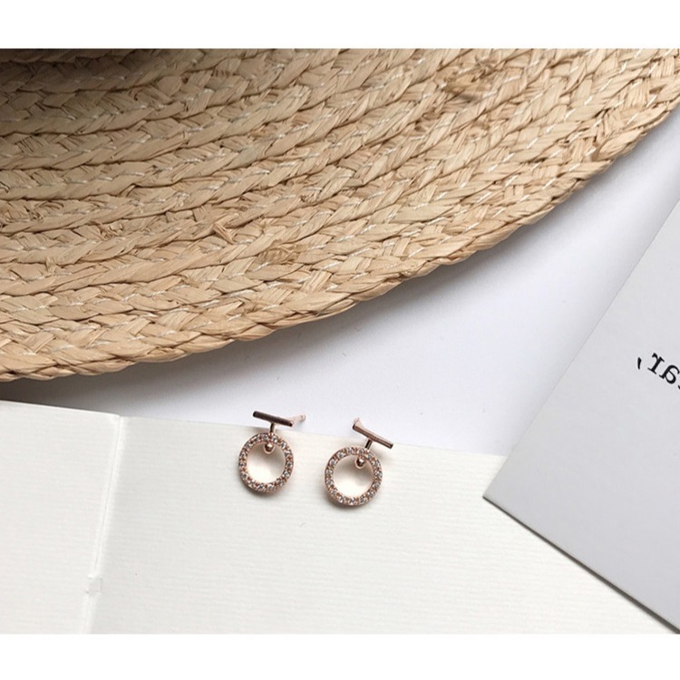 耳環 簡約時尚鏤空滿鑽小圈環 觸及真心同款 S925純銀耳針＊花漾美人＊嚴選-細節圖5
