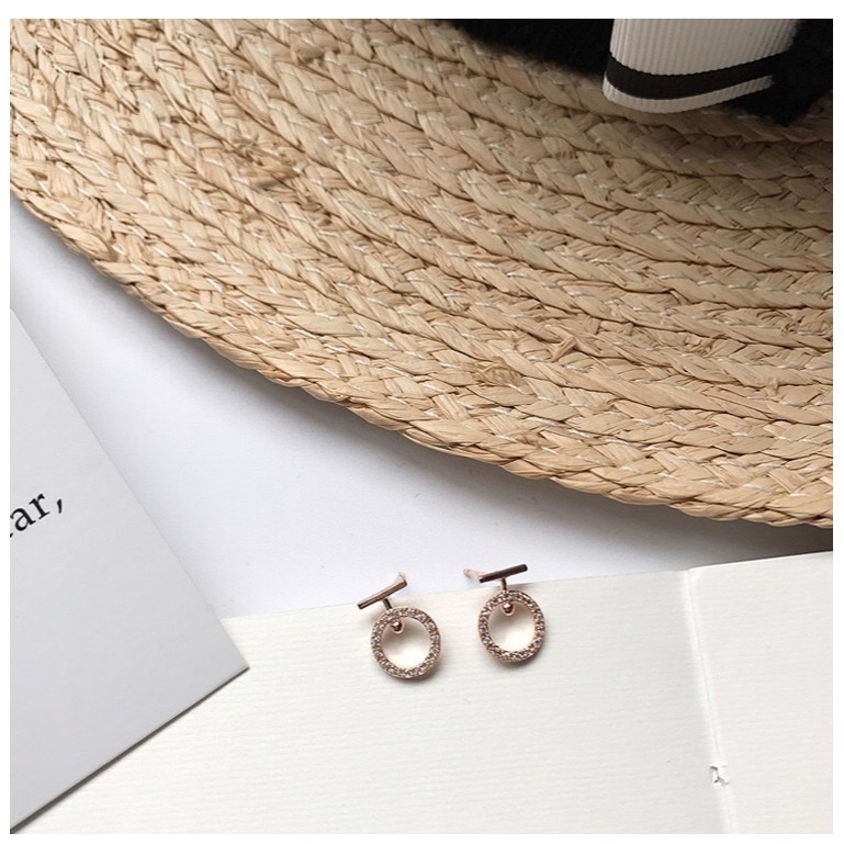 耳環 簡約時尚鏤空滿鑽小圈環 觸及真心同款 S925純銀耳針＊花漾美人＊嚴選-細節圖6