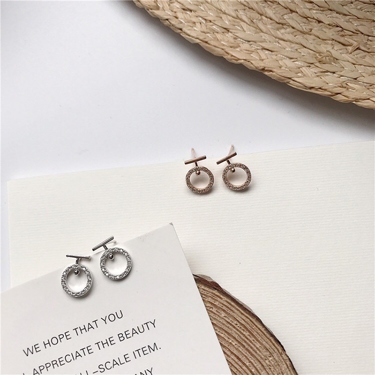 耳環 簡約時尚鏤空滿鑽小圈環 觸及真心同款 S925純銀耳針＊花漾美人＊嚴選-細節圖7