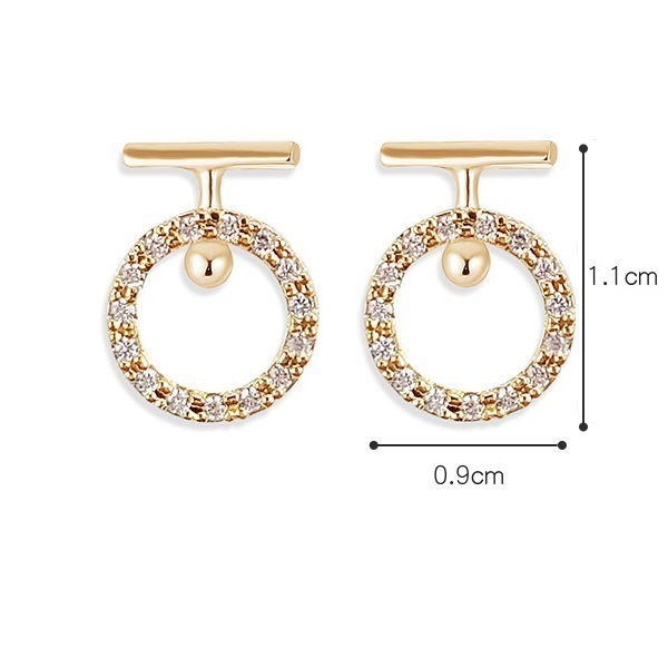 耳環 簡約時尚鏤空滿鑽小圈環 觸及真心同款 S925純銀耳針＊花漾美人＊嚴選-細節圖9