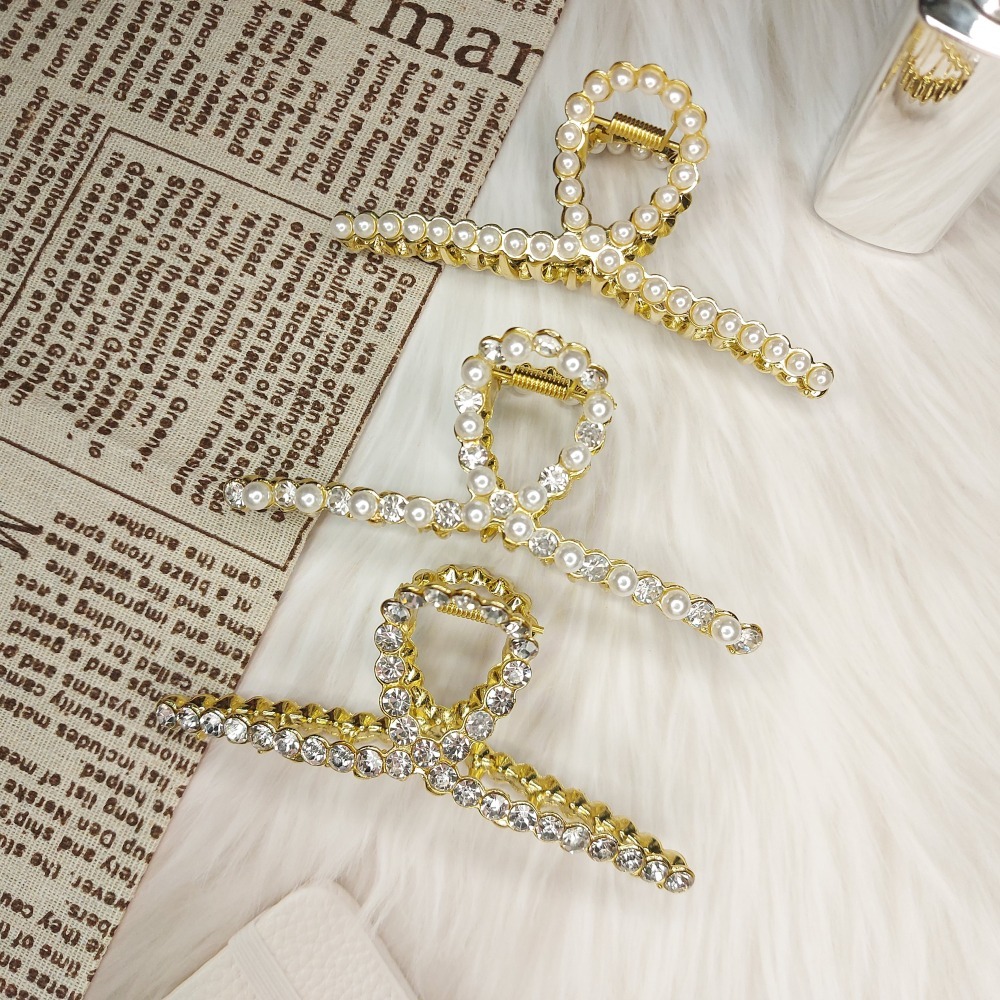 抓夾  抓夾/公主夾/髮夾/鯊魚夾 簡約金屬風 氣質珍珠 鯊魚夾 ＊花漾美人＊嚴選-細節圖2