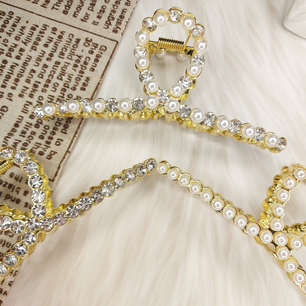 抓夾  抓夾/公主夾/髮夾/鯊魚夾 簡約金屬風 氣質珍珠 鯊魚夾 ＊花漾美人＊嚴選-細節圖3