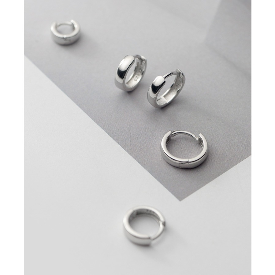 【整體S925銀】純銀耳環  養耳洞 耳骨 圓形寬版耳環 圓圈耳環 圈圈耳環 耳扣 易扣耳環 易扣式耳環＊花漾美人＊嚴選-細節圖3