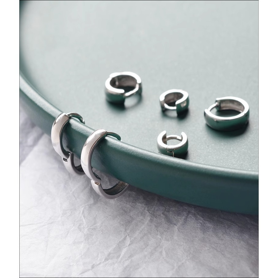 【整體S925銀】純銀耳環  養耳洞 耳骨 圓形寬版耳環 圓圈耳環 圈圈耳環 耳扣 易扣耳環 易扣式耳環＊花漾美人＊嚴選-細節圖5