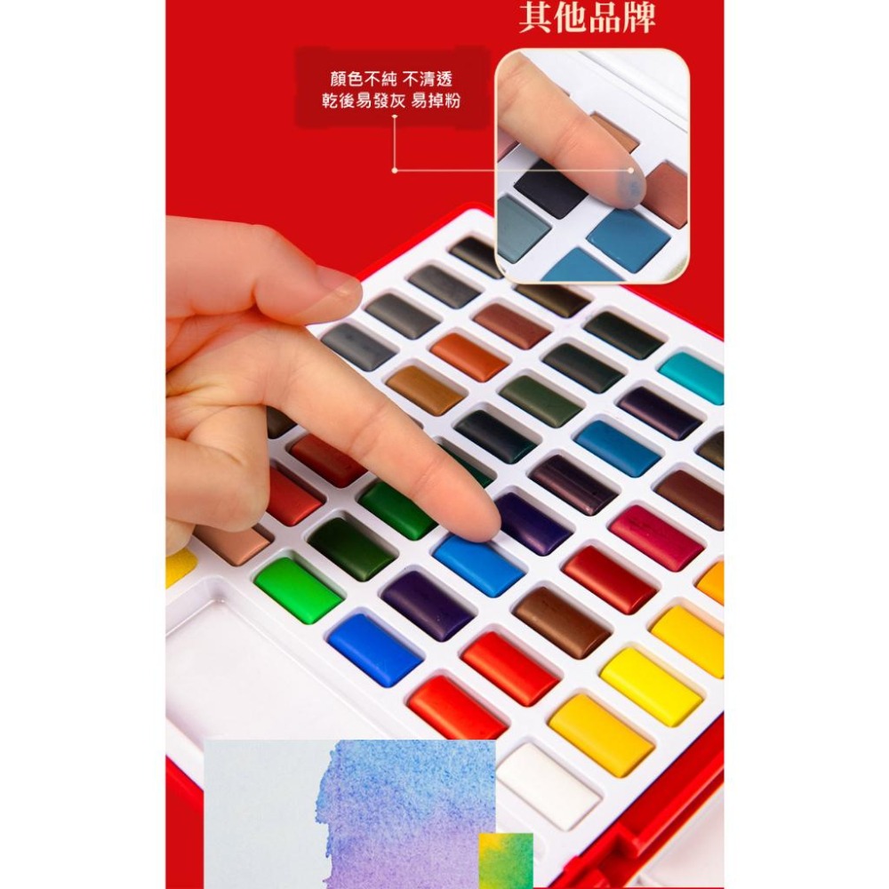 德國輝柏嘉固體水彩 48色/初學者方便使用畫畫美術用品/手繪顏料套裝-細節圖9