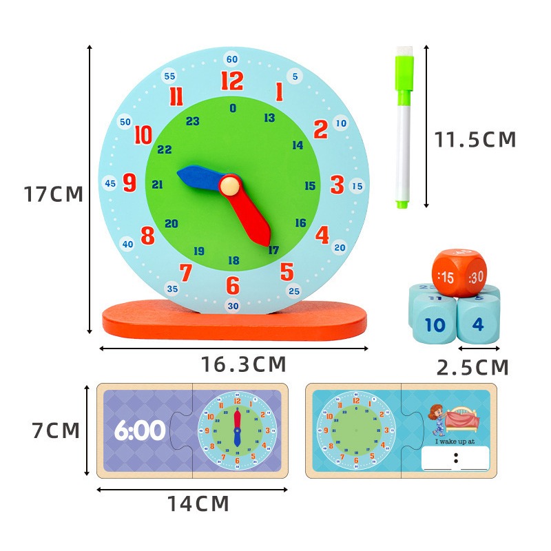 蒙特梭利多功能時鐘認知玩具/兒童教育遊戲-細節圖11