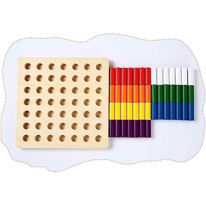 木製圓柱插座積木棒/抓握訓練/顏色辨識/數量計算/專注力訓練/分類訓練/觀察力及手眼協調訓練(附贈積木收納袋)-細節圖5