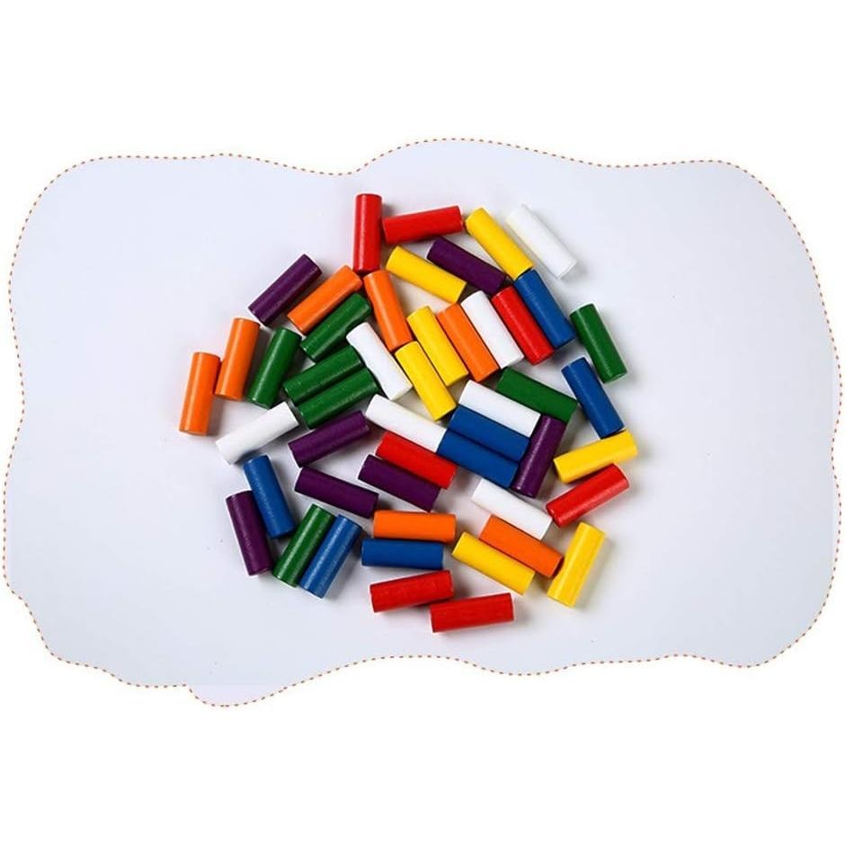 木製圓柱插座積木棒/抓握訓練/顏色辨識/數量計算/專注力訓練/分類訓練/觀察力及手眼協調訓練(附贈積木收納袋)-細節圖7