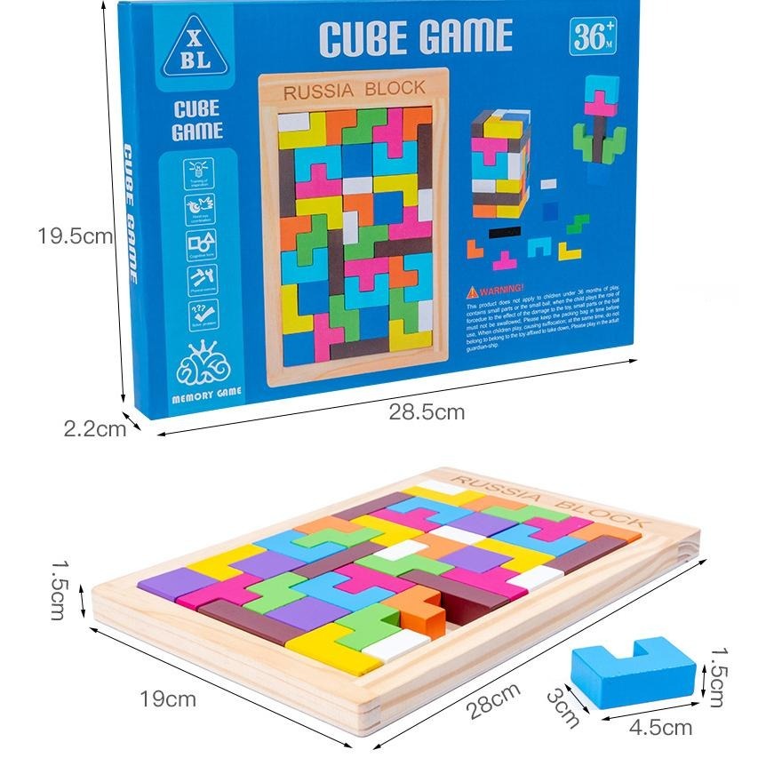 注意力訓練 | 手眼協調訓練 | 俄羅斯積木 | 七巧板拼圖學習和教育玩具適合 3 至 10 歲幼兒-細節圖6