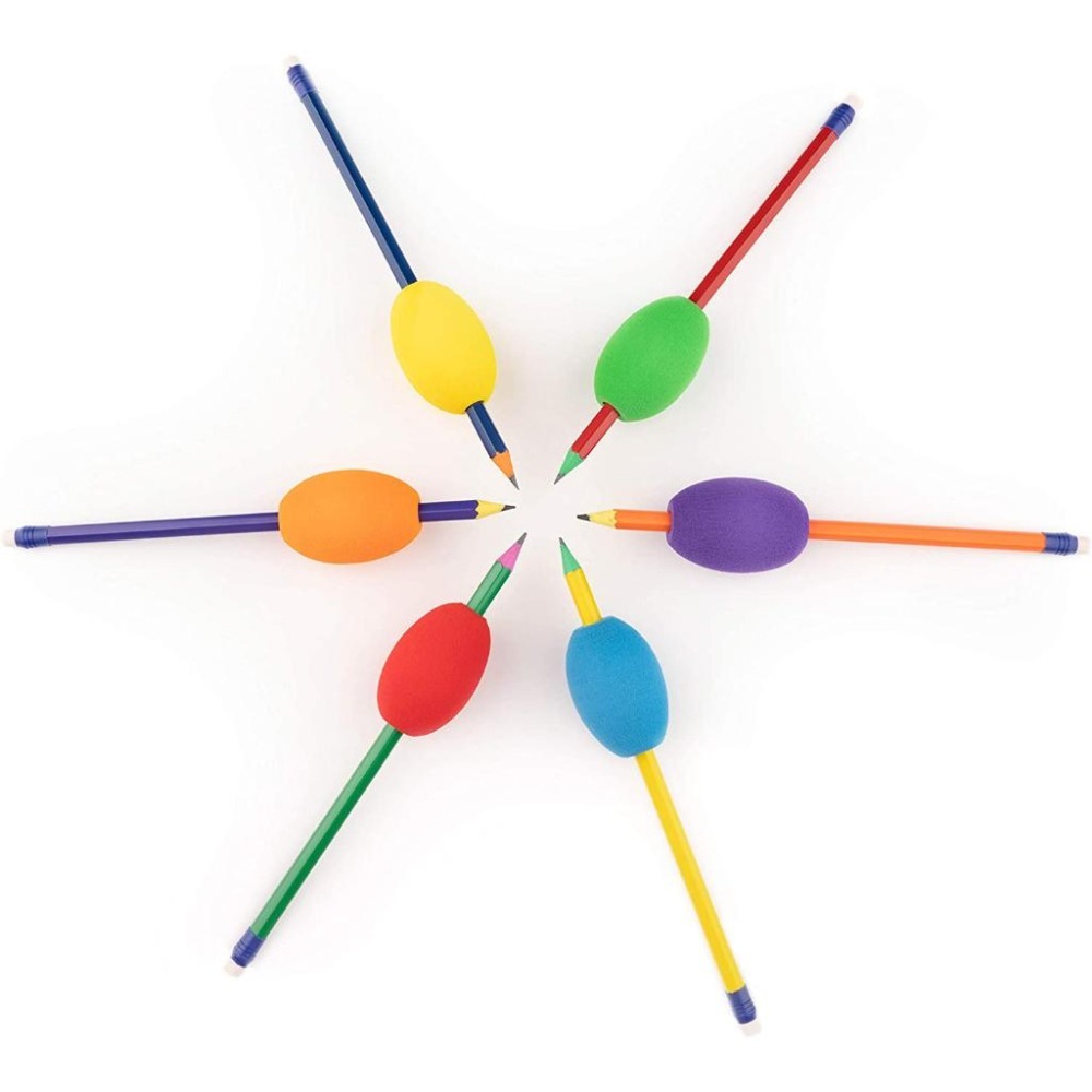 6個裝蛋型握筆器/兒童和成人/彩色軟墊支架/手寫、繪畫、著色/ 符合人體工程學/右手或左手/可重複使用-細節圖3