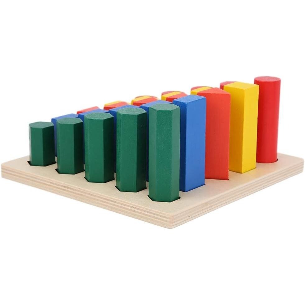 訓練手眼協調/視覺專注力訓練/認識顏色形狀/幾何木製玩具蒙特梭利幼兒玩具/感官形狀分類學習積木-細節圖3