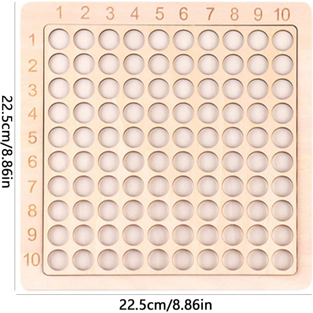 三合一99乘法板/1-100百數板/乘法口訣玩具乘法棋盤遊戲/3 合 1 木製乘法表棋盤遊戲 - 學前教育-細節圖8