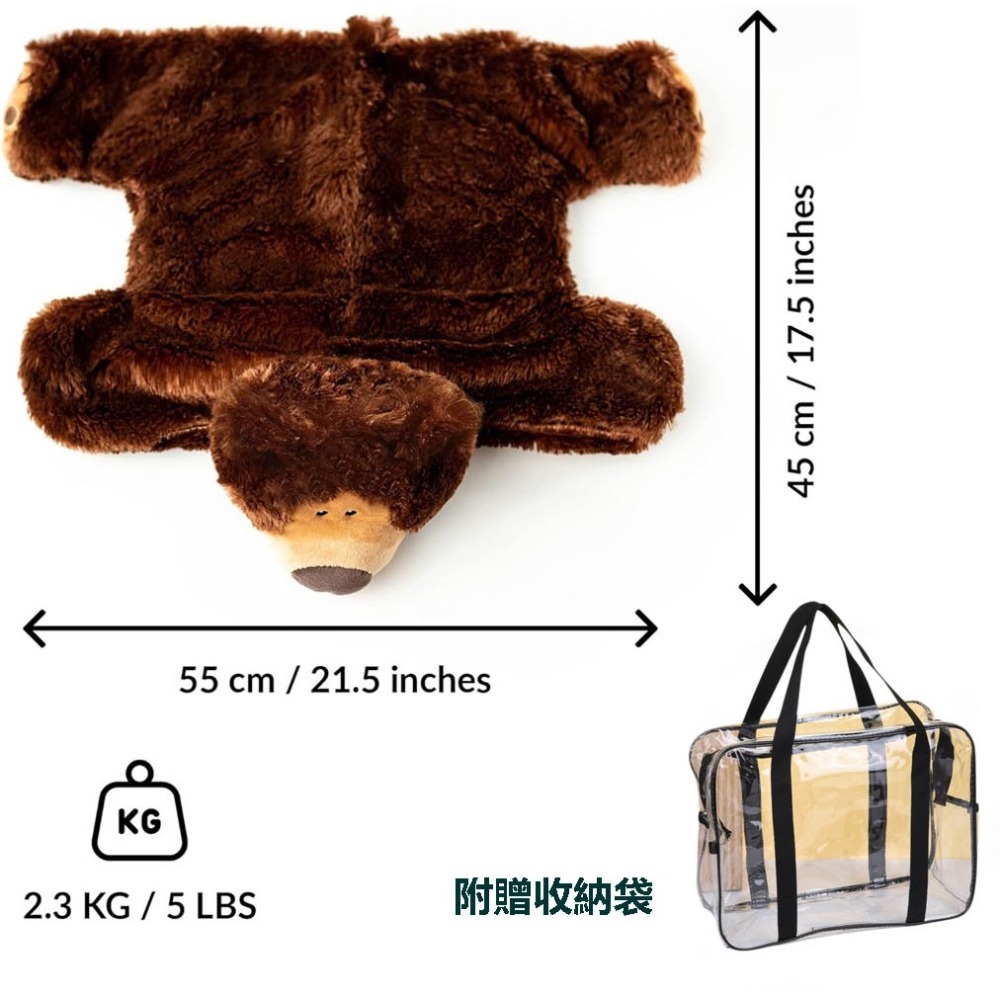 重力加重泰迪熊玩偶(附手提包) | 加重可愛玩偶(2.3公斤) | 用於感覺障礙、自閉症、過動症、緩和焦慮壓力的膝上玩偶-細節圖2