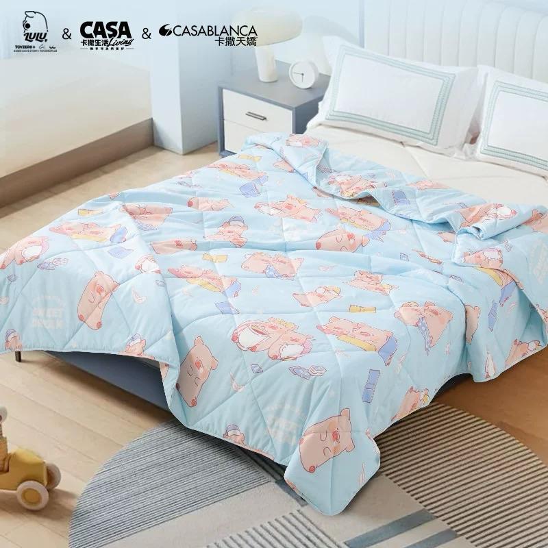 🔥預購🔥卡撒天嬌 罐頭豬 LuLu豬 空調被 水洗棉被 薄被 卡通被 夏天涼被-細節圖2