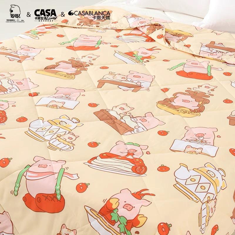 🔥預購🔥卡撒天嬌 罐頭豬 LuLu豬 空調被 水洗棉被 薄被 卡通被 夏天涼被-細節圖2