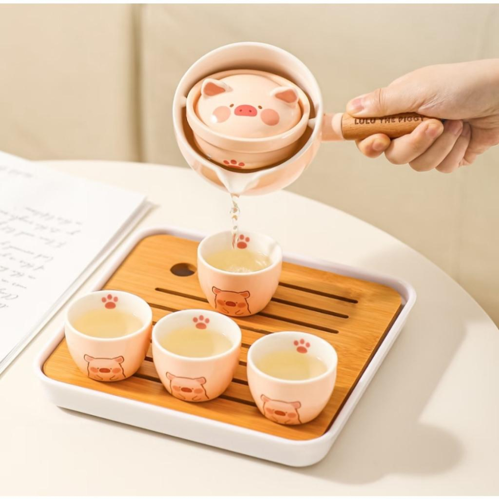 🔥預購🔥川島屋 罐頭豬 LuLu豬 茶具組 泡茶組-細節圖3