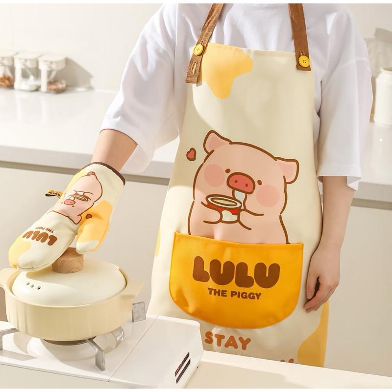 🔥現貨🔥川島屋 罐頭豬 LuLu豬 廚房備品 廚房用 家用 圍裙 隔熱手套-細節圖2