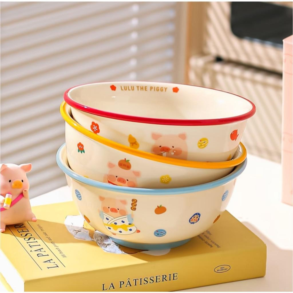 🔥預購🔥川島屋 罐頭豬 LuLu豬 陶瓷碗 湯碗 麵碗 泡麵碗-細節圖2