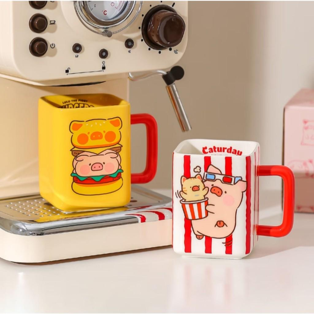🔥預購🔥川島屋 罐頭豬 LuLu豬 馬克杯 水杯 方形杯 牛奶杯-細節圖3