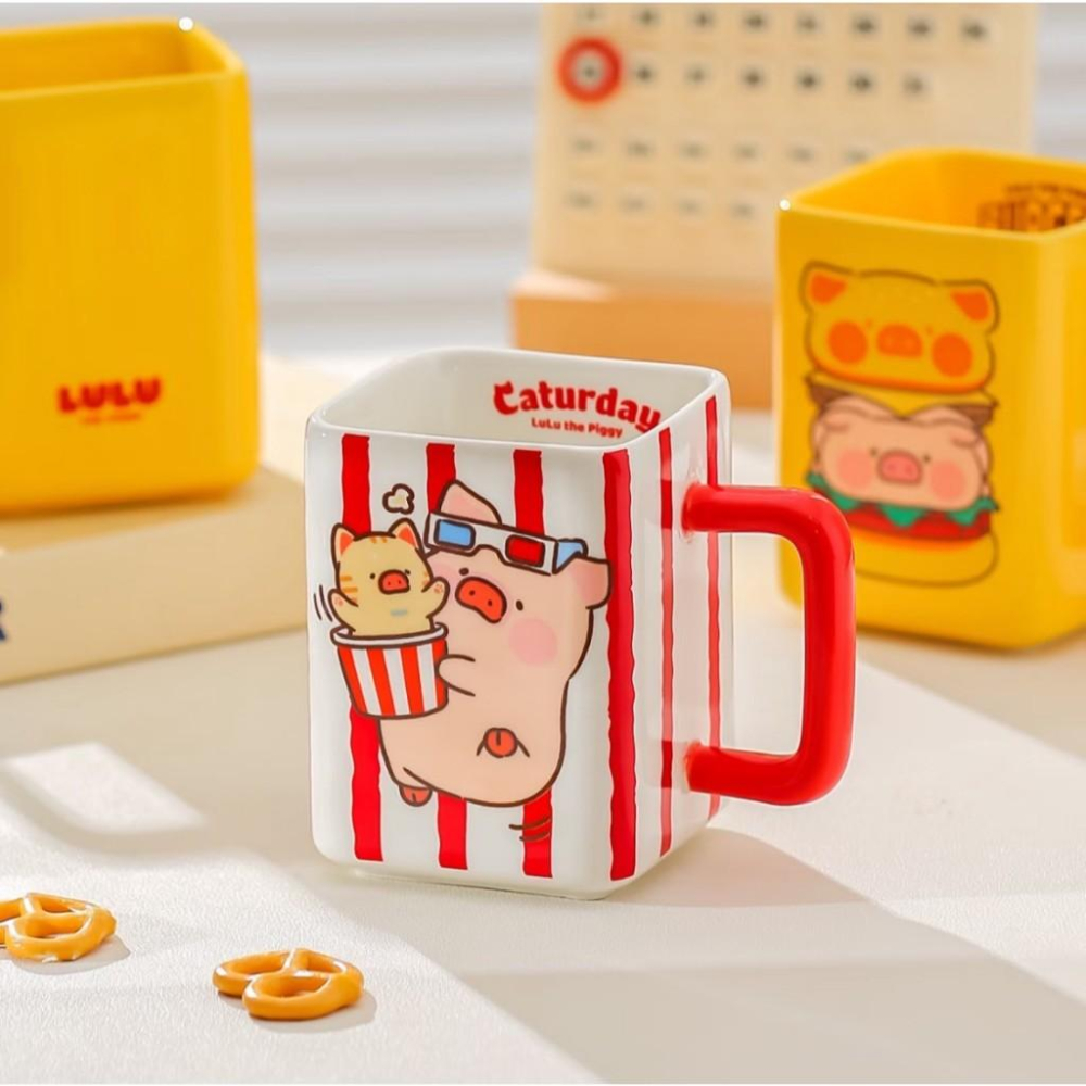 🔥預購🔥川島屋 罐頭豬 LuLu豬 馬克杯 水杯 方形杯 牛奶杯-細節圖4