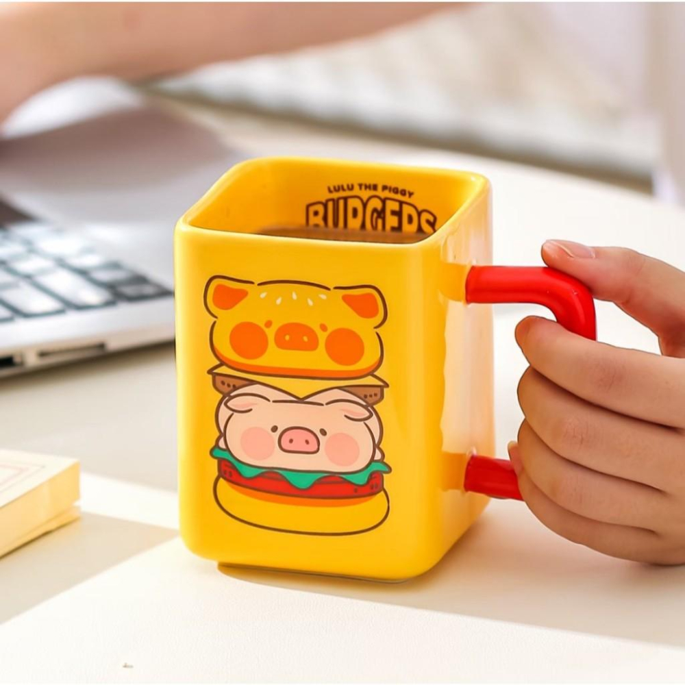 🔥預購🔥川島屋 罐頭豬 LuLu豬 馬克杯 水杯 方形杯 牛奶杯-細節圖5