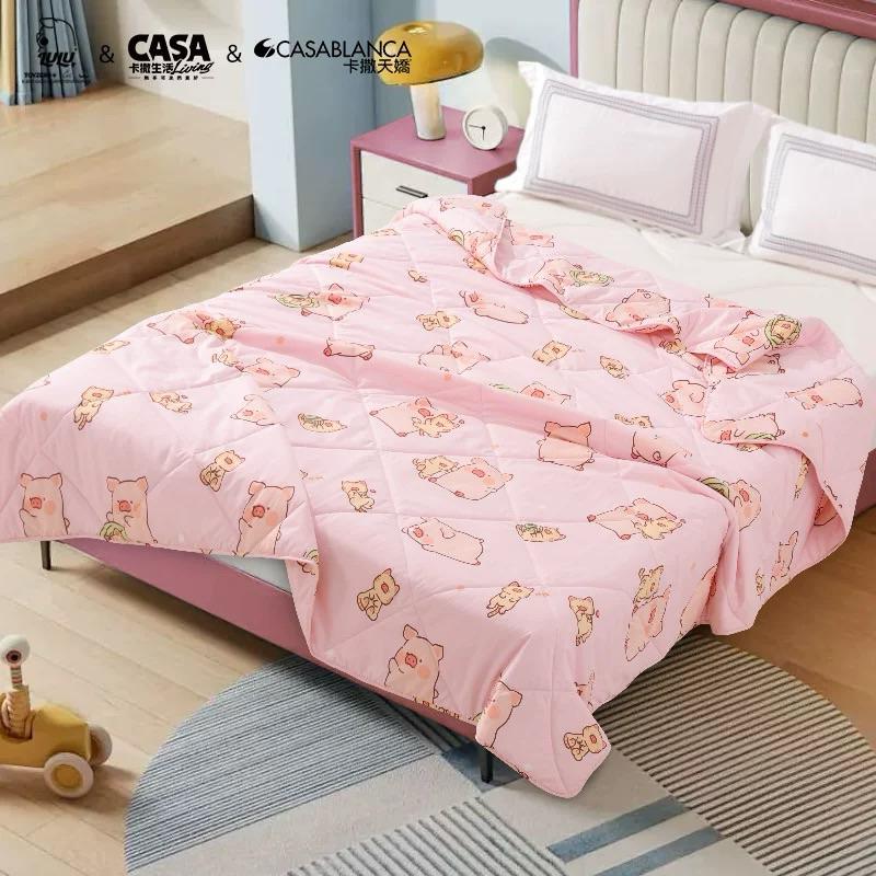 🔥預購🔥卡撒天嬌 罐頭豬 LuLu豬 空調被 水洗棉被 薄被 卡通被 夏天涼被-細節圖2