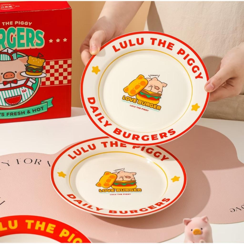 🔥預購🔥川島屋 罐頭豬 LULU豬 可愛漢堡餐具 碗 餐盤 早餐杯 深盤 淺盤-細節圖4