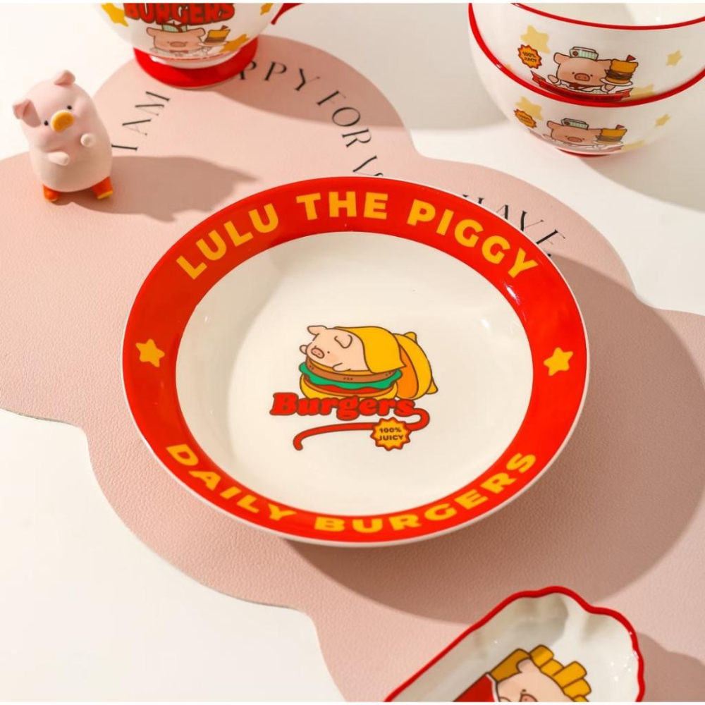 🔥預購🔥川島屋 罐頭豬 LULU豬 可愛漢堡餐具 碗 餐盤 早餐杯 深盤 淺盤-細節圖5