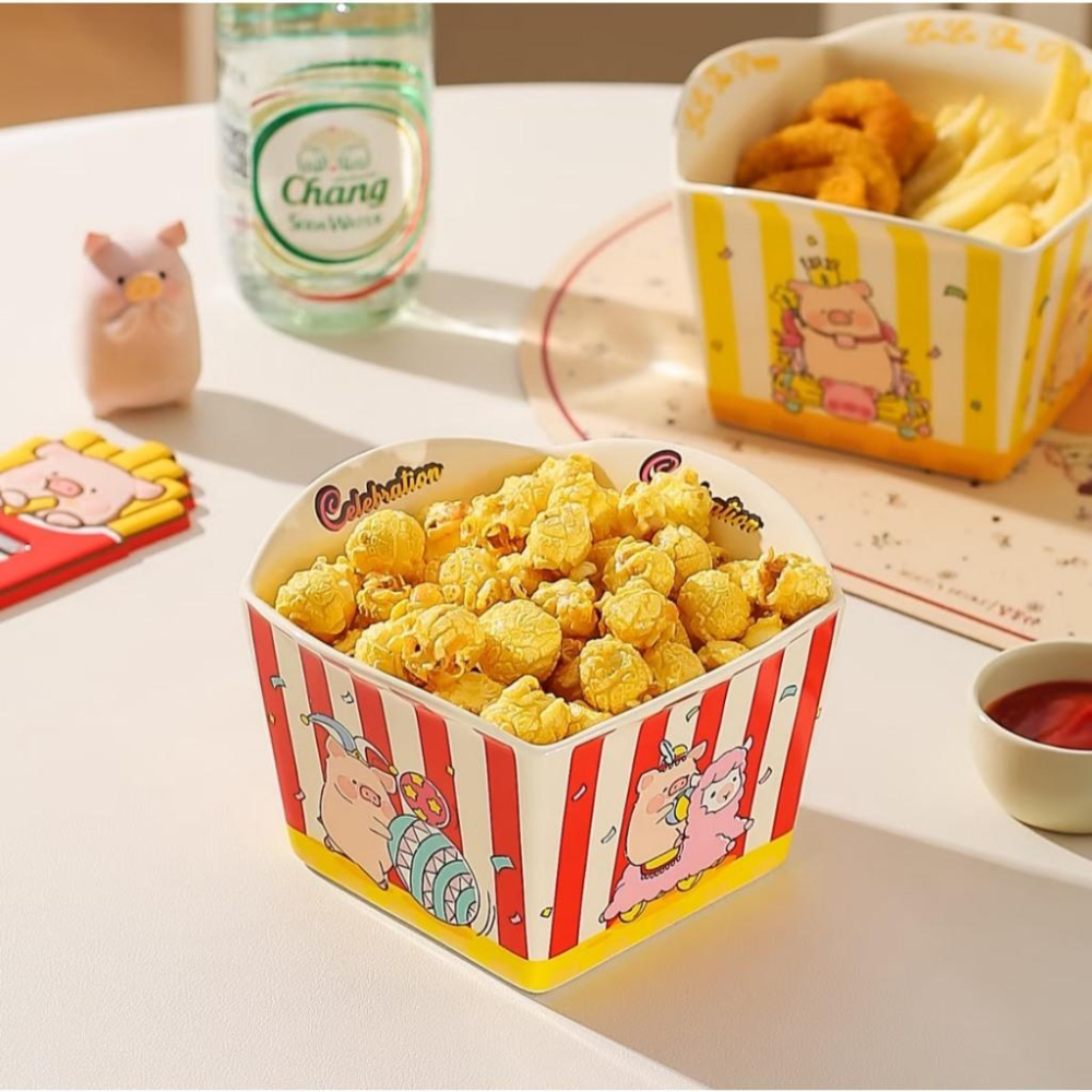 🔥現貨+預購🔥川島屋 罐頭豬 LuLu豬爆米花碗 零食碗 提拉米蘇碗 炸物碗-細節圖5