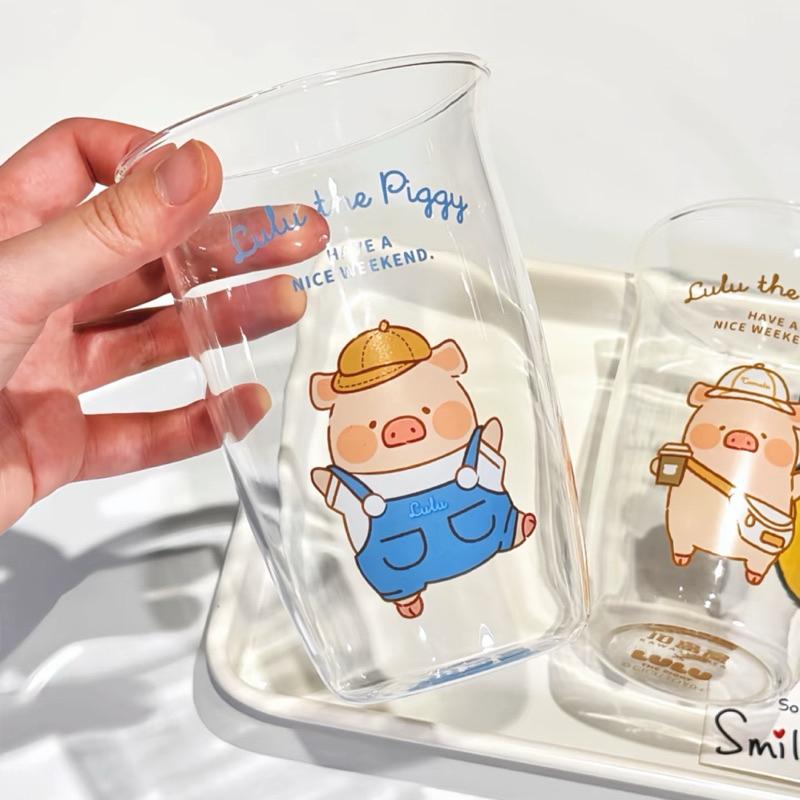🔥現貨🔥川島屋 罐頭豬 LuLu豬 玻璃杯 水杯 牛奶杯 酒杯-細節圖7