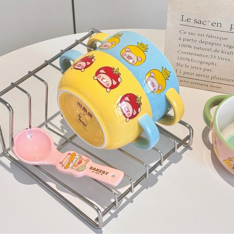 🔥現貨🔥川島屋 罐頭豬 LuLu豬 雙耳碗 陶瓷碗  濃湯碗 微波碗-細節圖4